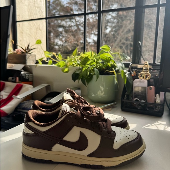 Nike Shoes - Nike Dunks Chocolate Brown and White Sneakers